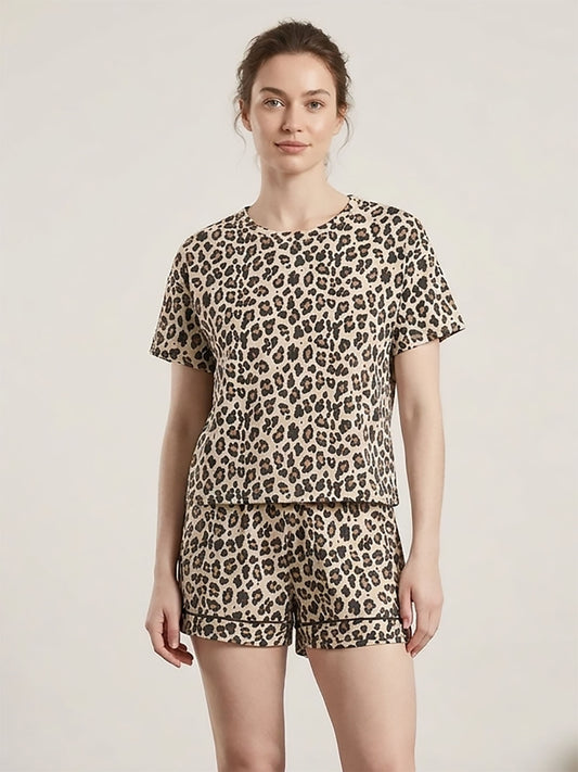 Ladies Printed Viscose Short Set