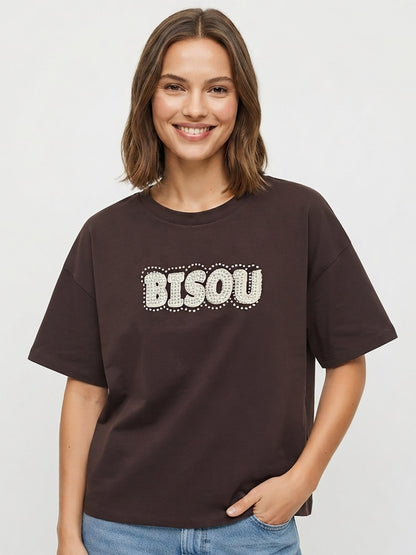 Ladies Stone Work Boxy Fit Top