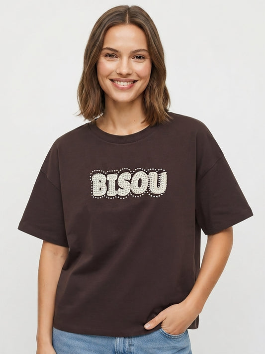 Ladies Stone Work Boxy Fit Top