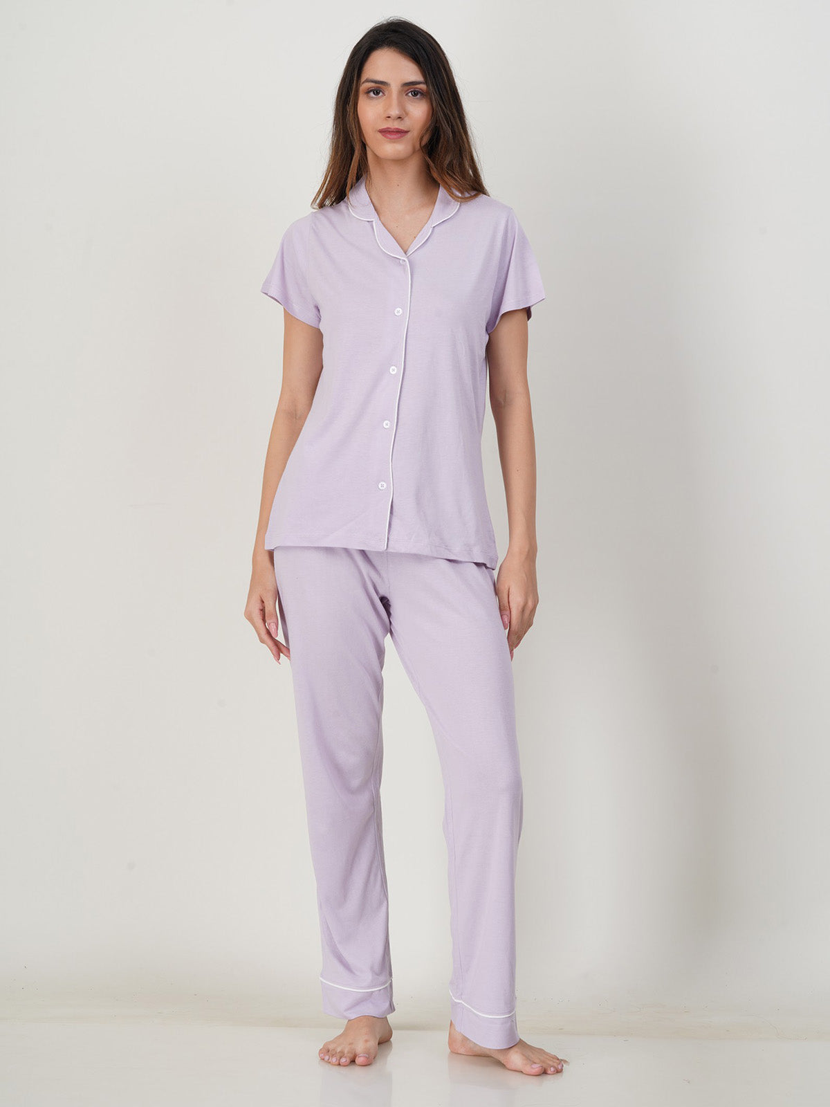 Ladies Sleepwear Pyjama Set Lavender