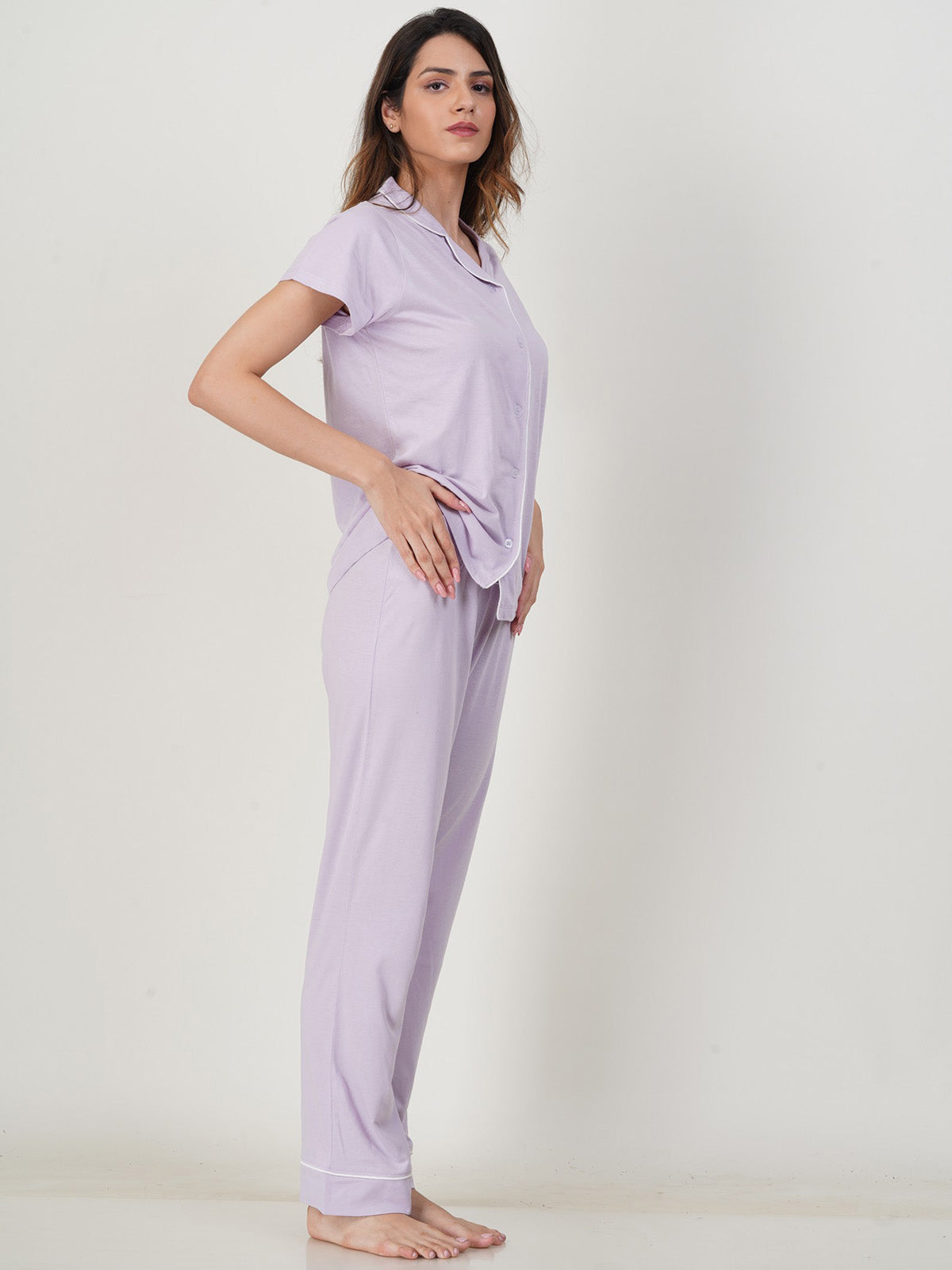 Ladies Sleepwear Pyjama Set Lavender
