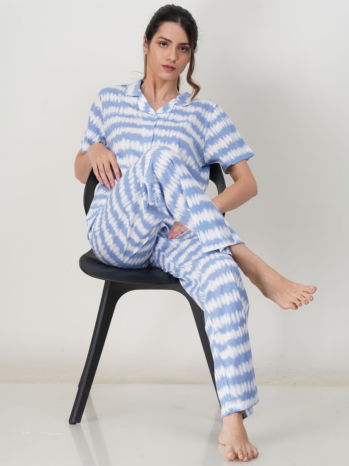 Ladies Sleepwear Pyjama Set Blue Tie n Dye