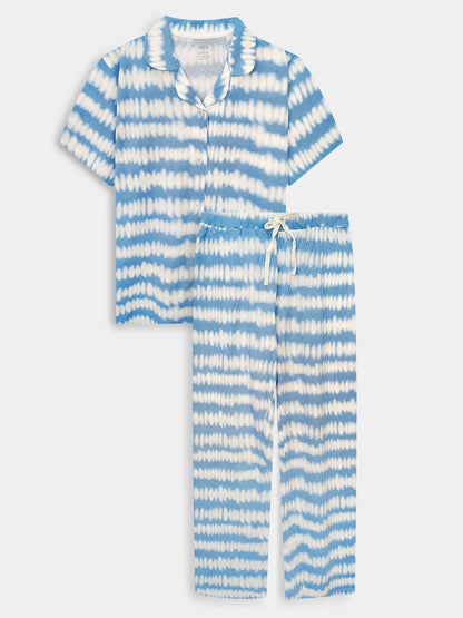Ladies Sleepwear Pyjama Set Blue Tie n Dye