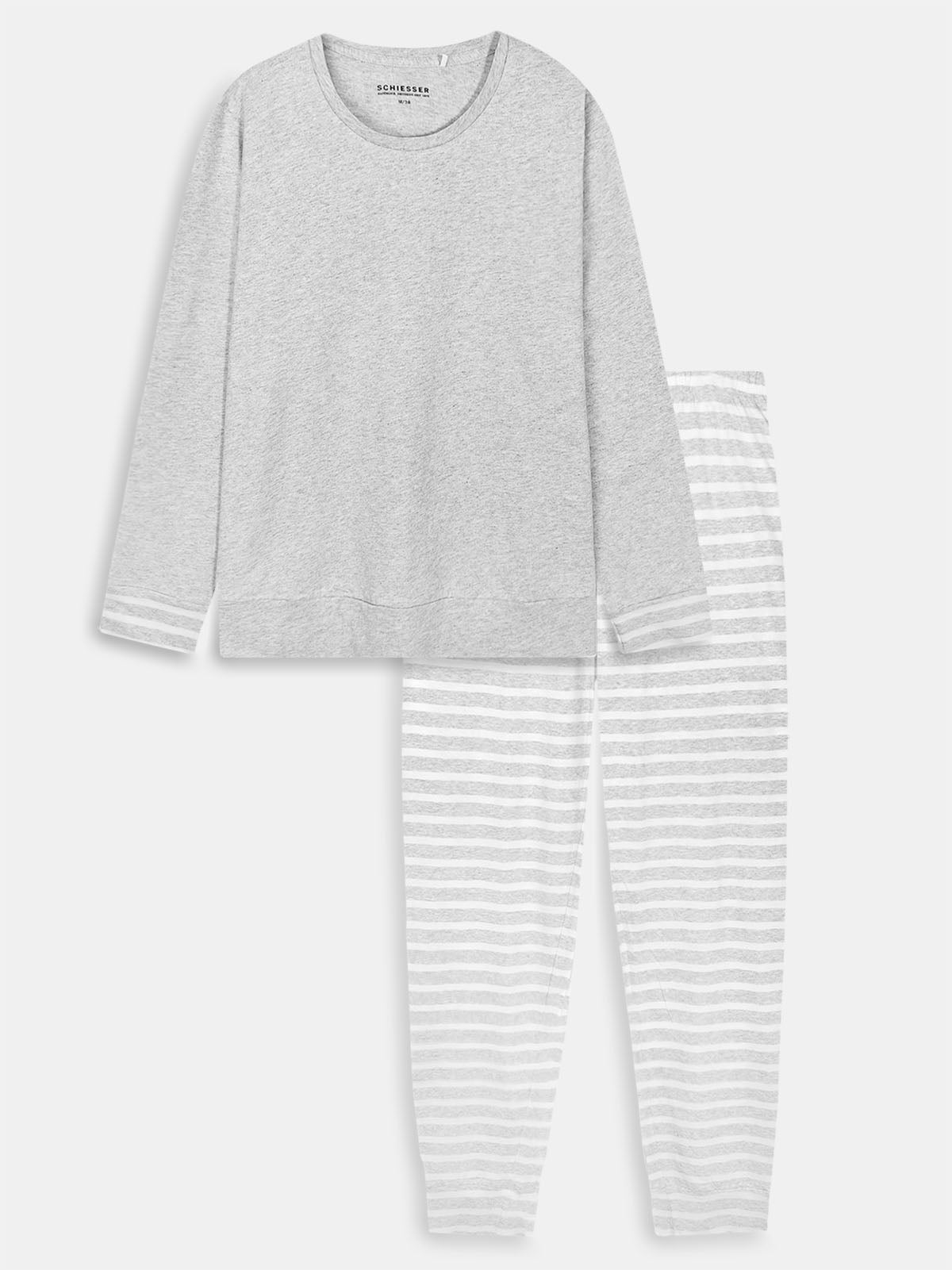Ladies Grey Melange Pyjama Set