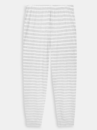 Ladies Grey Melange Pyjama Set