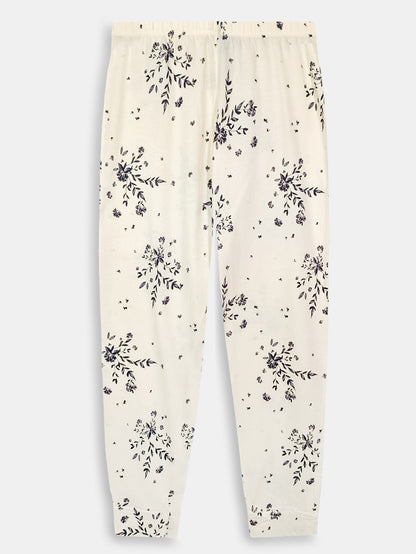 Ladies Grey-White Pyjama Set