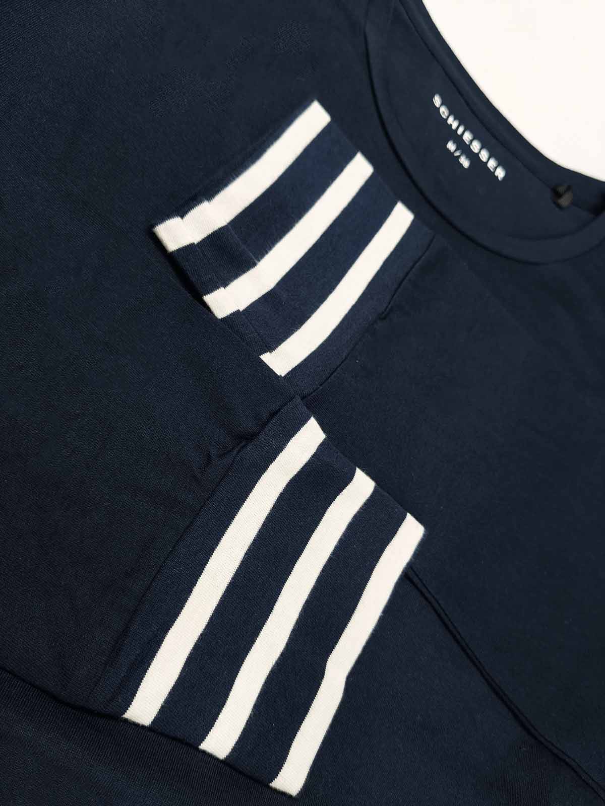 Ladies Navy Striped Pyjama Set