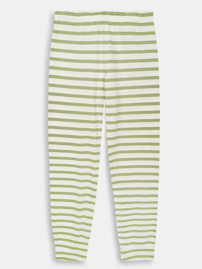 Ladies Olive Stripped Pyjama Set
