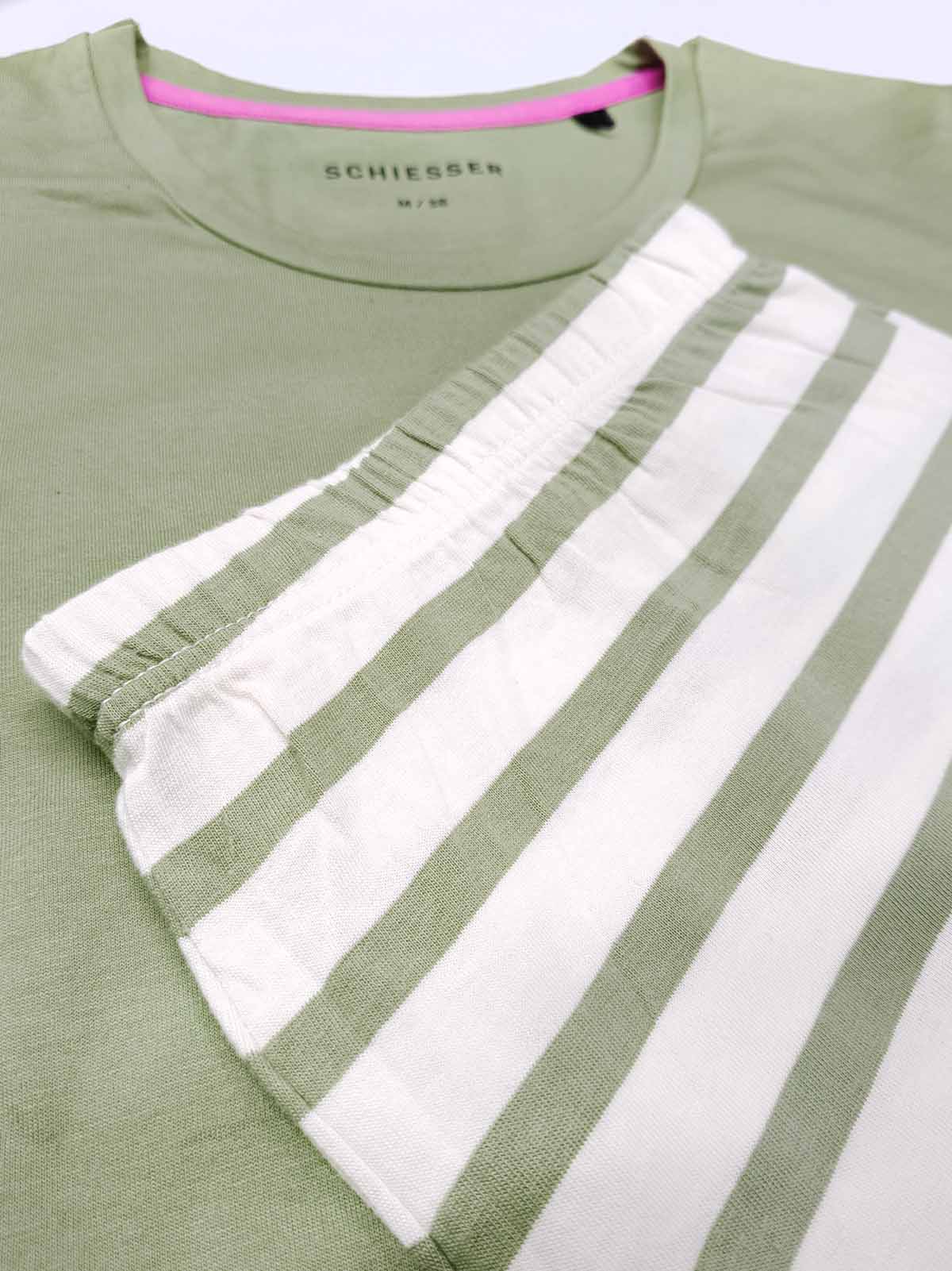 Ladies Olive Stripped Pyjama Set