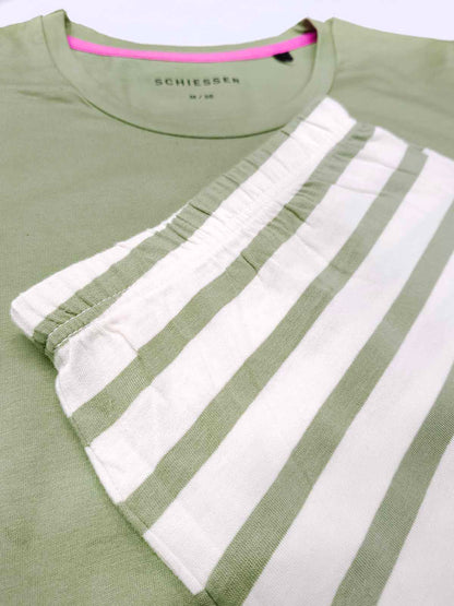 Ladies Olive Stripped Pyjama Set
