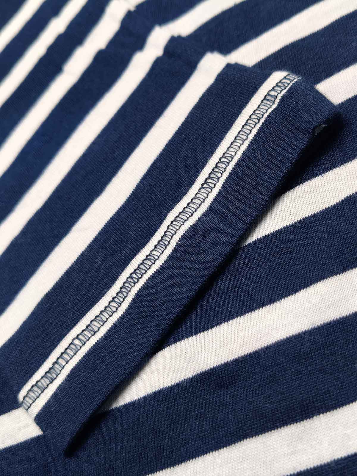 Ladies Striped Navy Pyjama Set