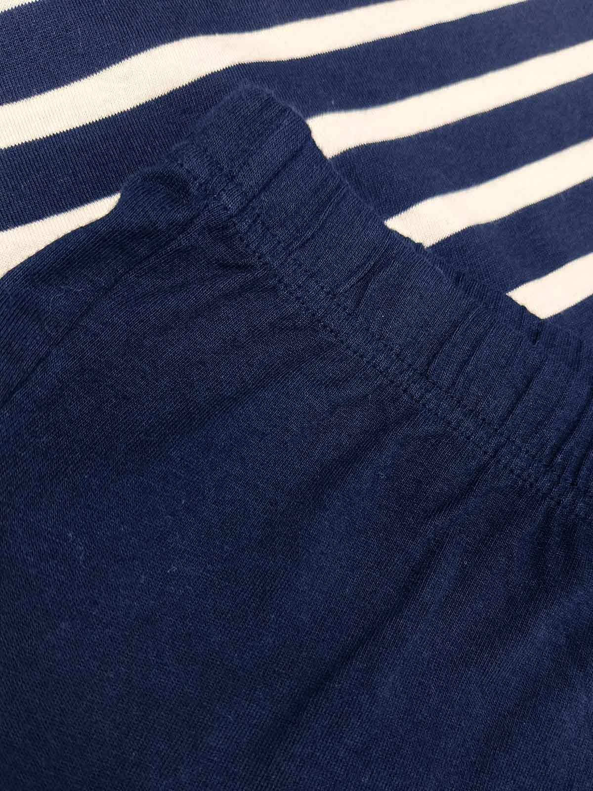 Ladies Striped Navy Pyjama Set
