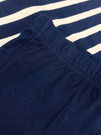 Ladies Striped Navy Pyjama Set