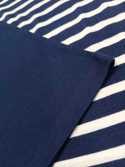 Ladies Striped Navy Pyjama Set