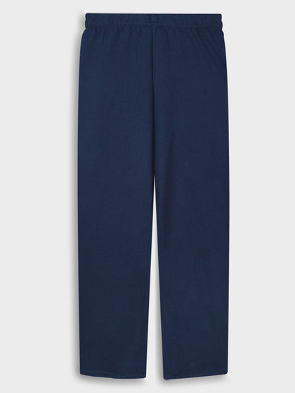 Ladies Striped Navy Pyjama Set