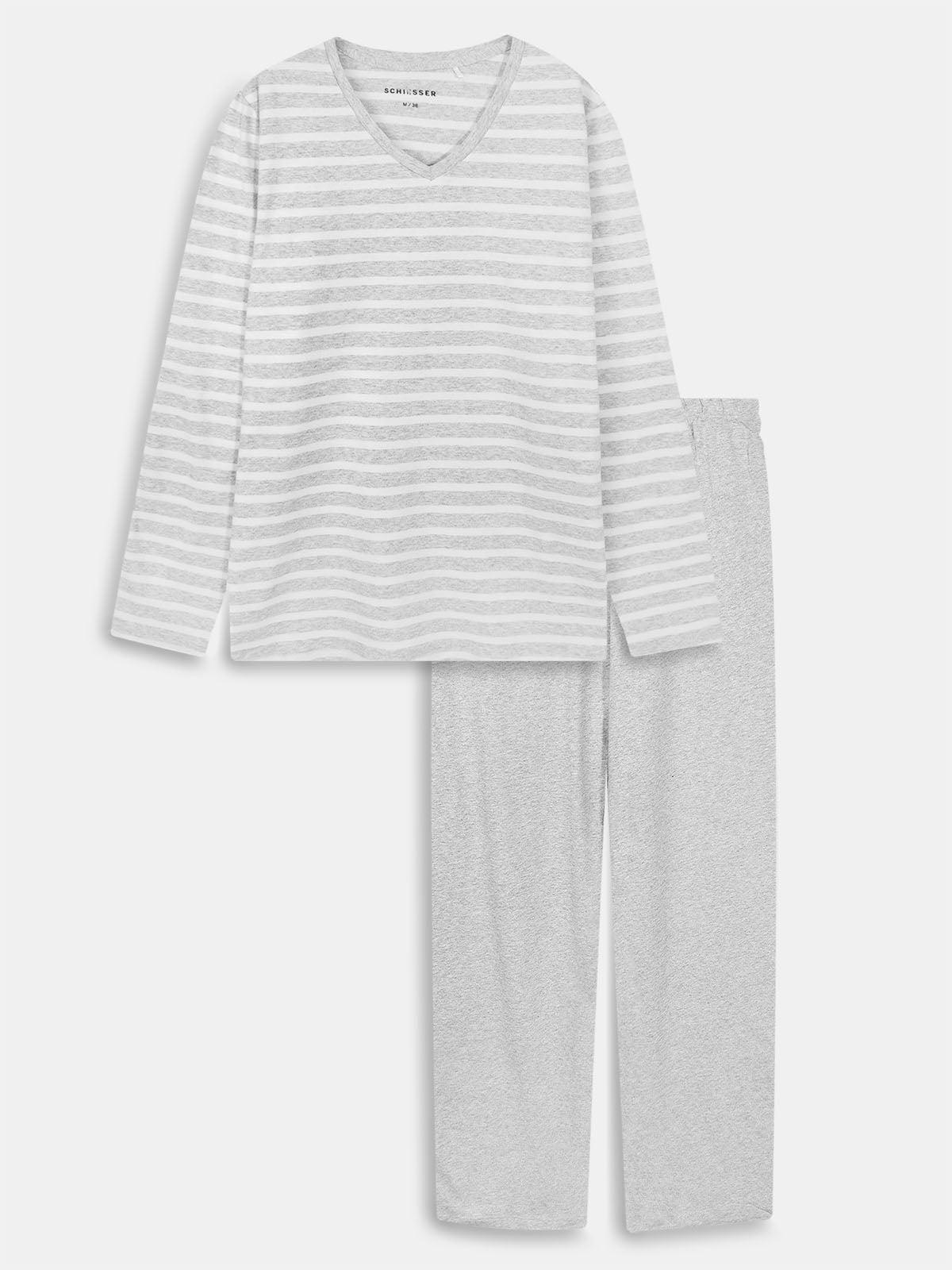 Ladies Striped Grey Pyjama Set