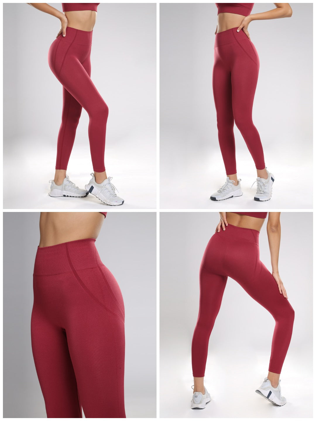 Ladies Active Wear Burgundy Leggings