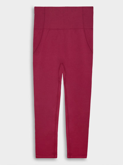 Ladies Active Wear Burgundy Leggings