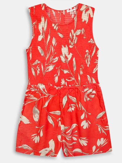 Ladies Orange AOP Dungaree