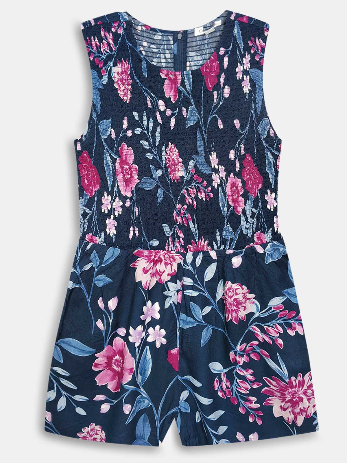 Ladies Flower AOP Dungaree
