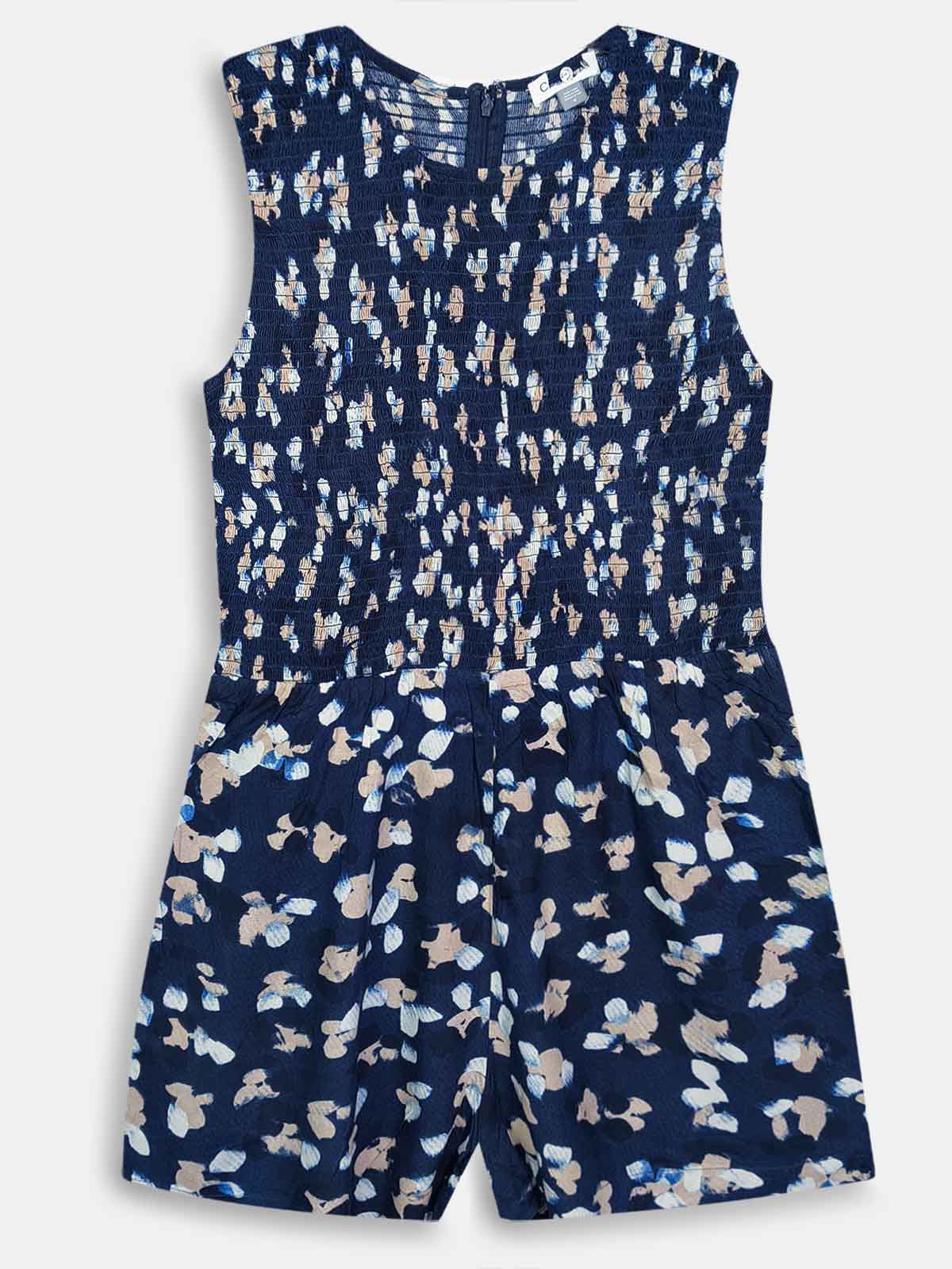 Ladies Navy AOP Dungaree