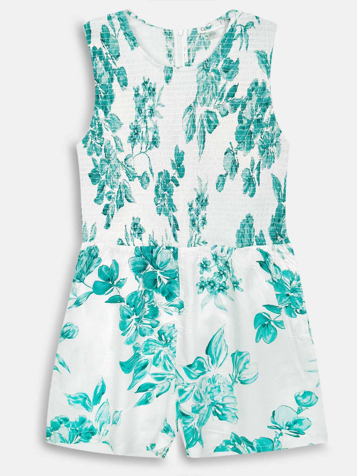 Ladies Off White AOP Dungaree