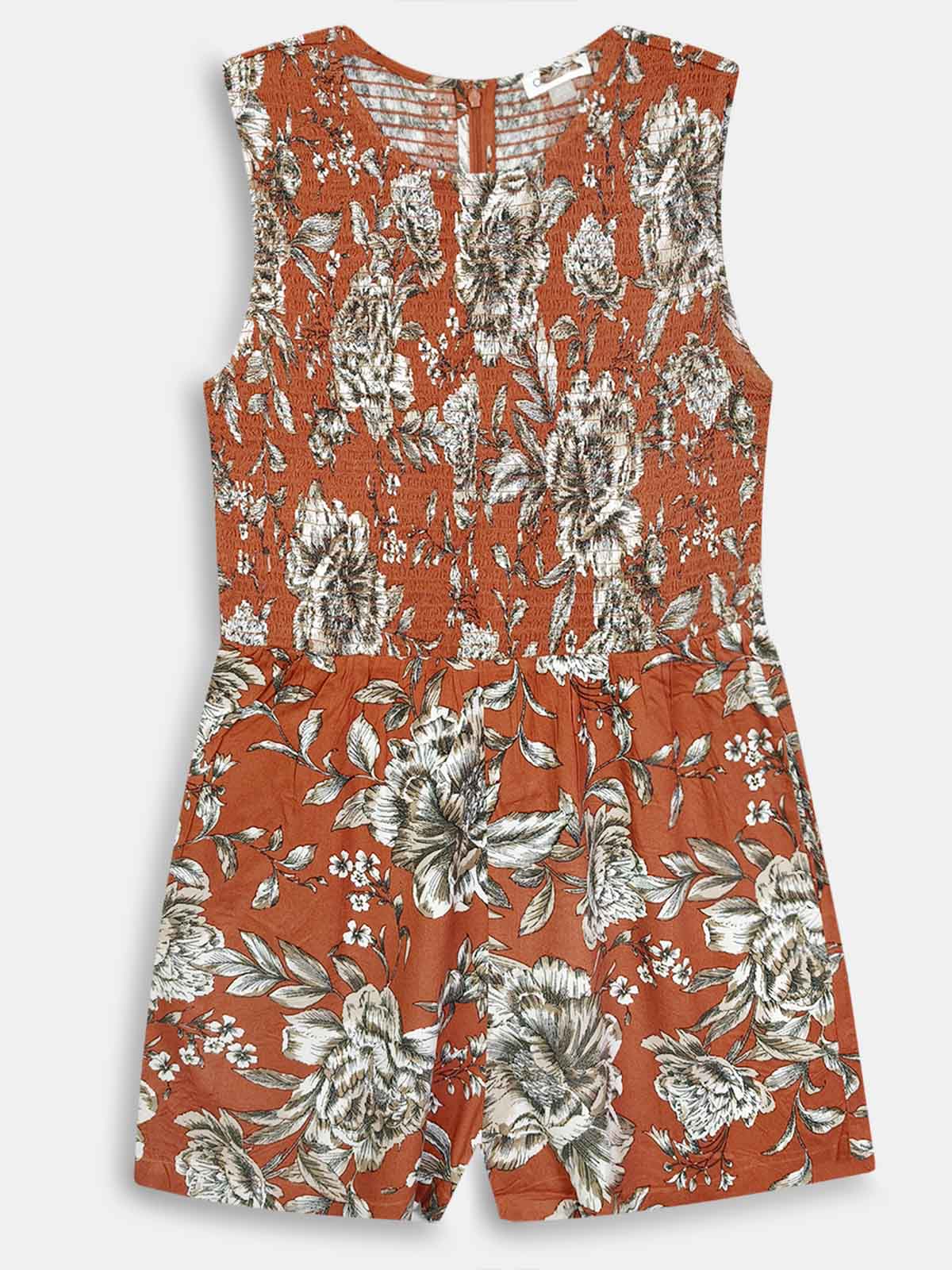 Ladies Rust AOP Dungaree