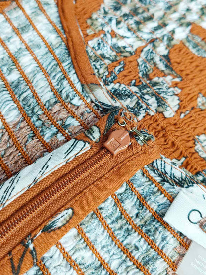 Ladies Rust AOP Dungaree