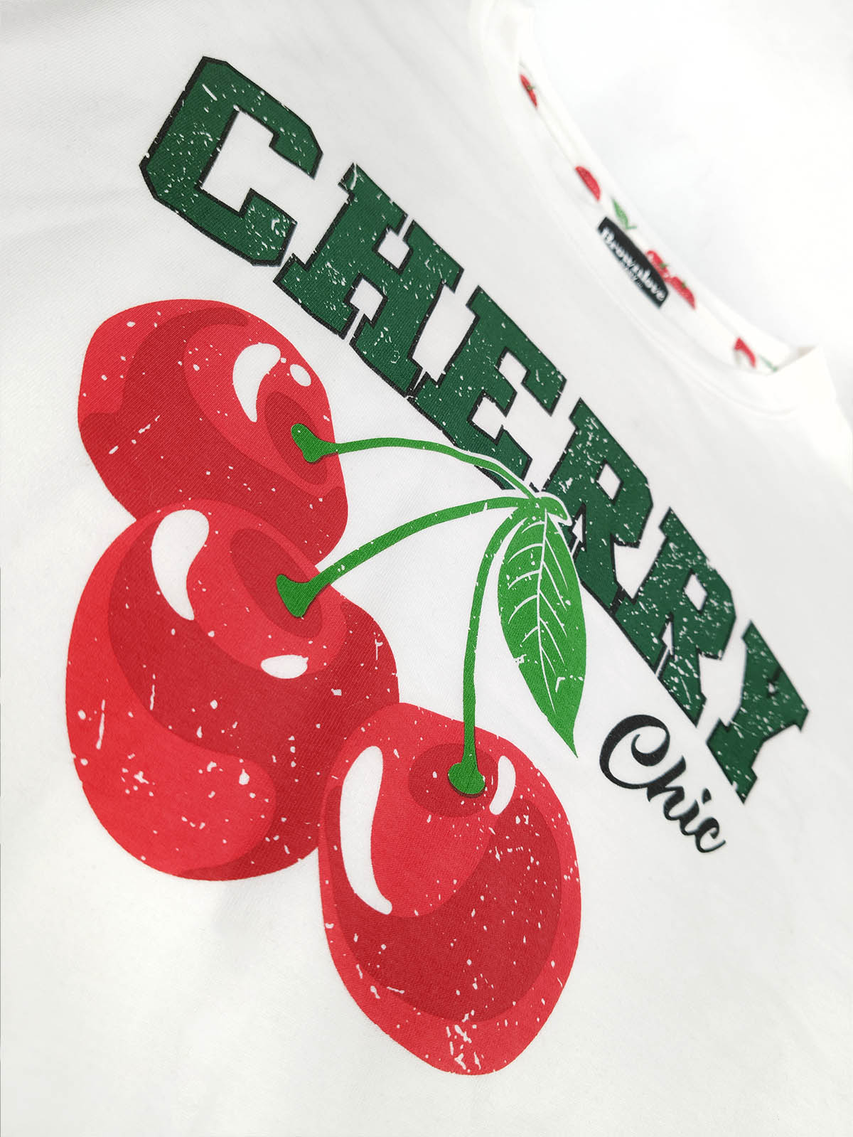 Ladies  Cherry Printed Shorty Set