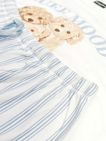Ladies Puppy Printed Shorty Set