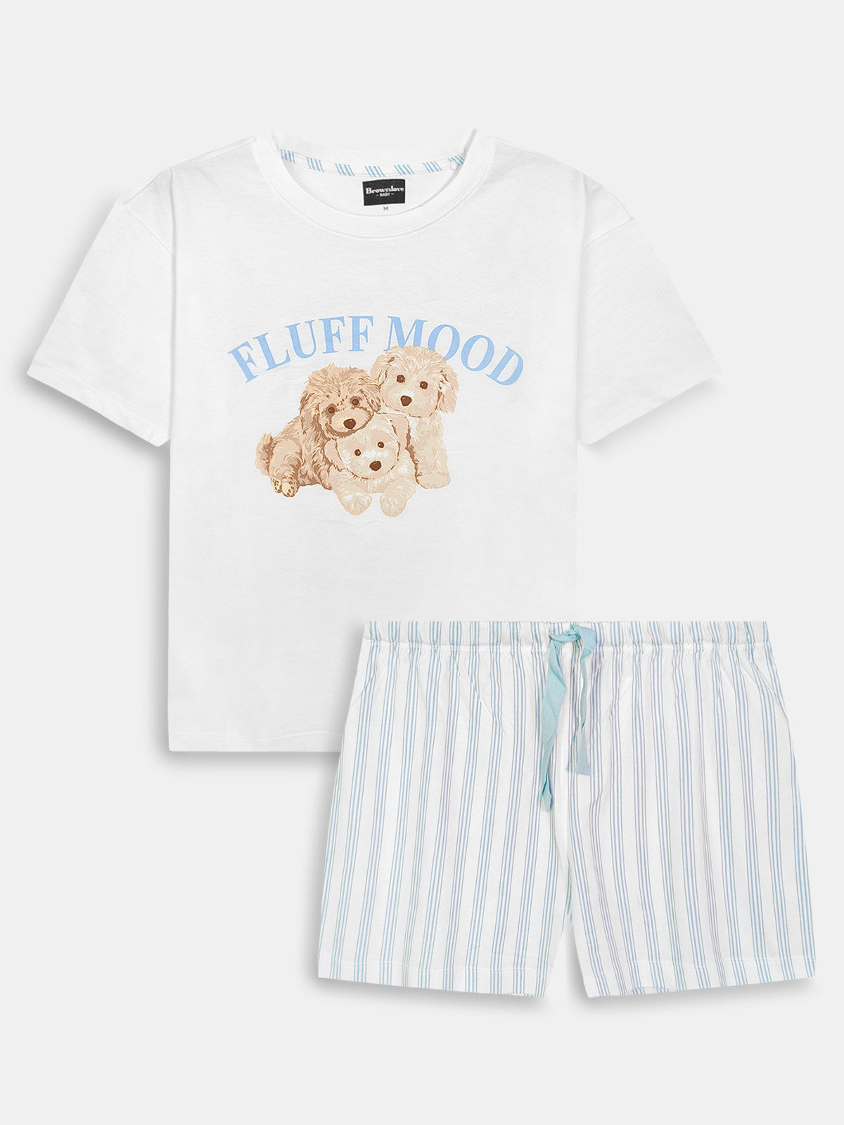 Ladies Puppy Printed Shorty Set