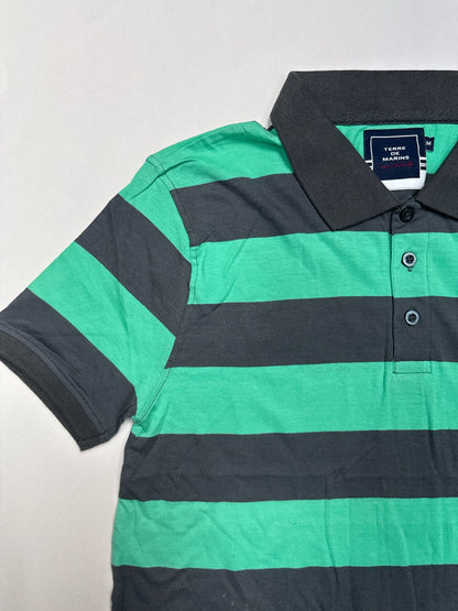 Mens Rugby Striped Polo