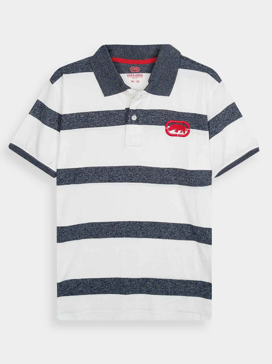 Mens Striped Fancy Polo