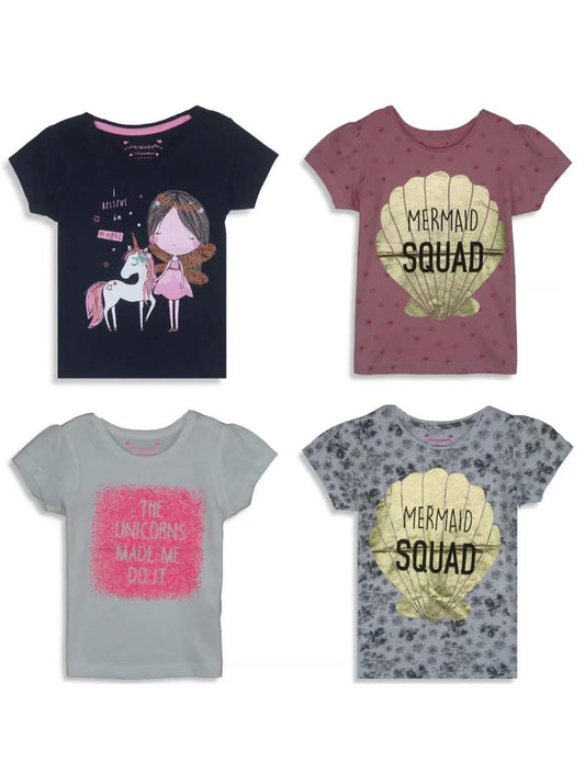 Girls Glitter Printed T Shirt