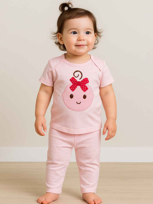 Baby Girls Pyjama Set With Applique
