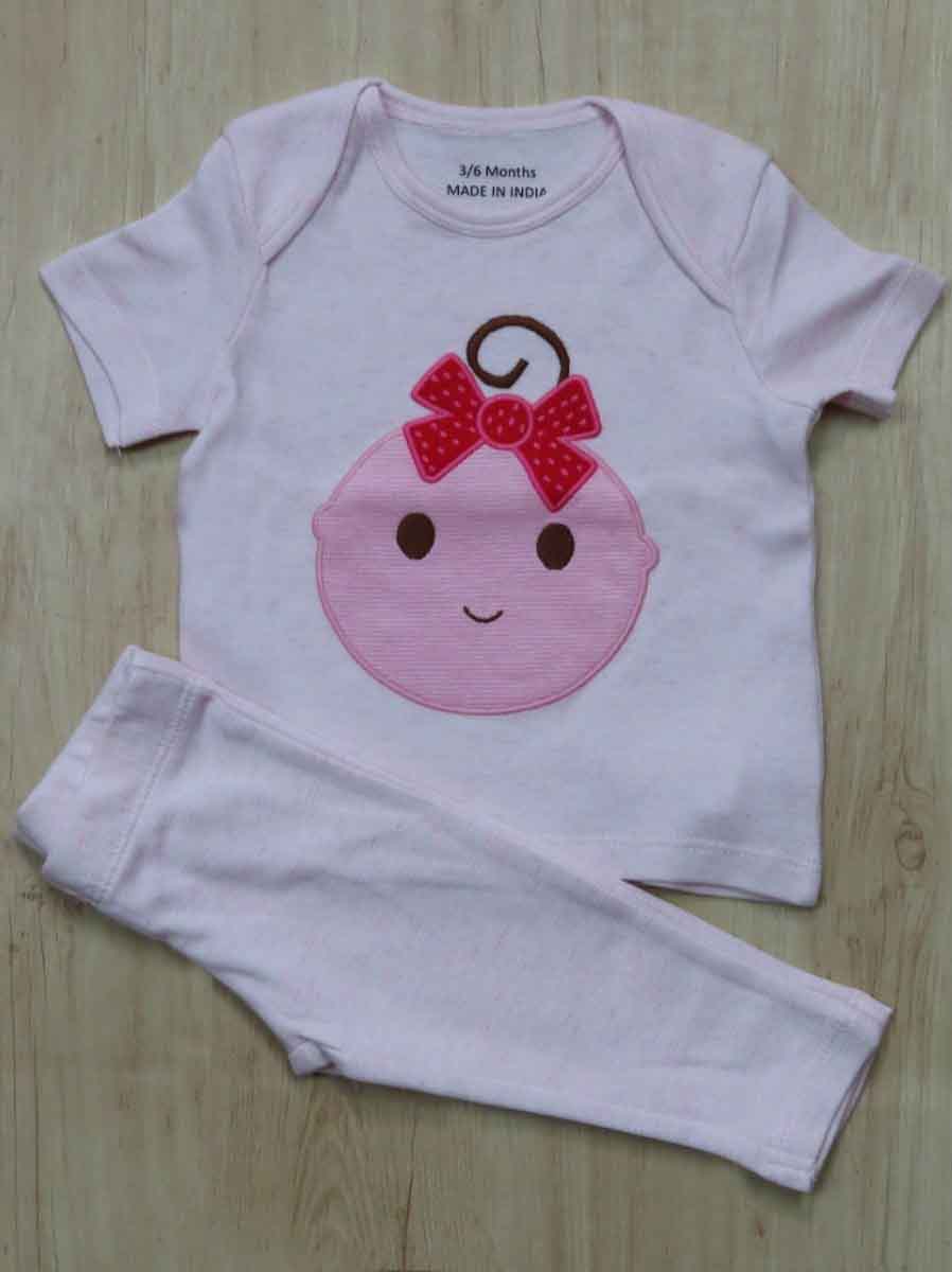 Baby Girls Pyjama Set With Applique