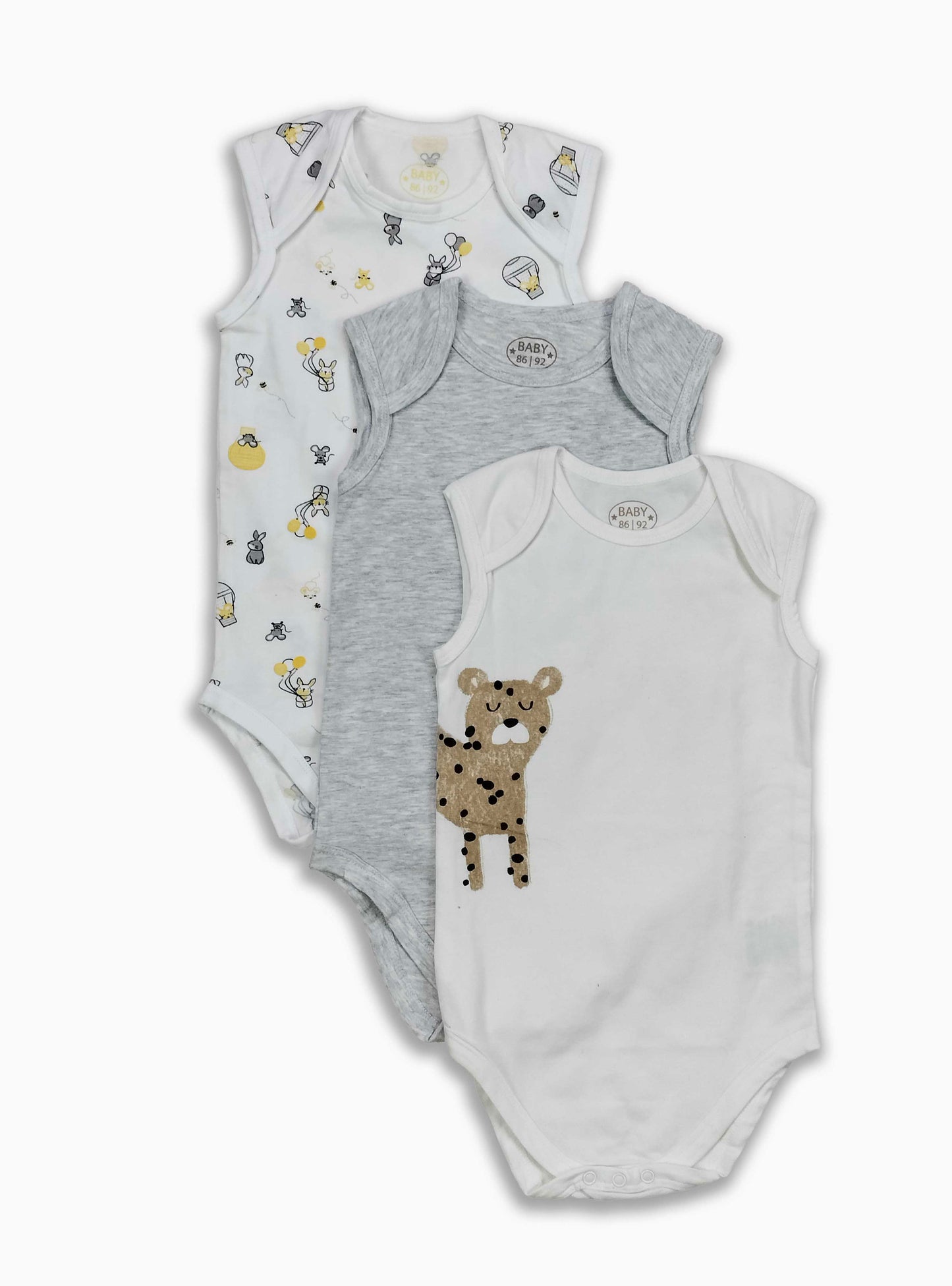 Baby 3 pack Sleeveless Stretch Bodysuits