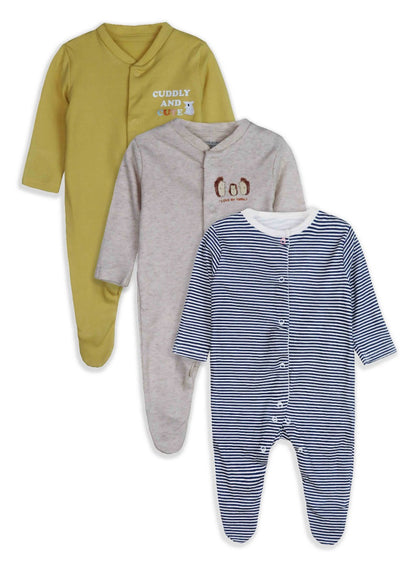 Baby 3 pack Sleepsuits Assorted