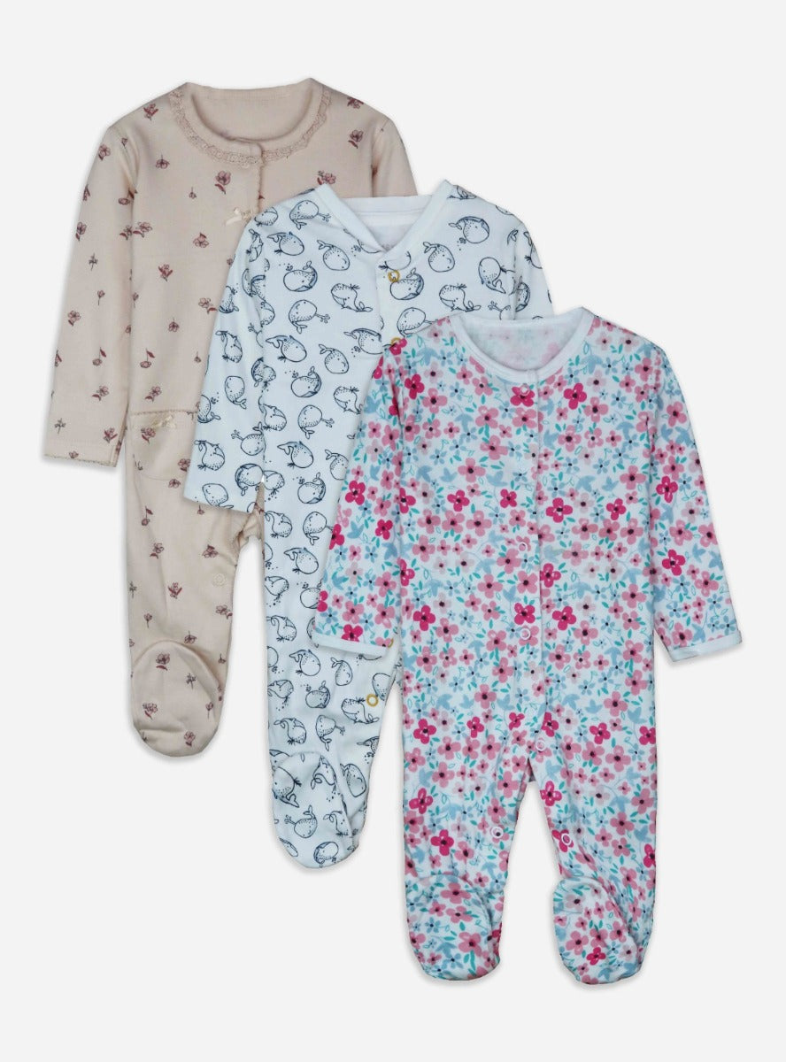 Baby 3 pack Sleepsuits Assorted