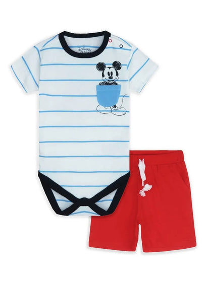 Baby Boys 2 Pc Set Bodysuit n Shorts