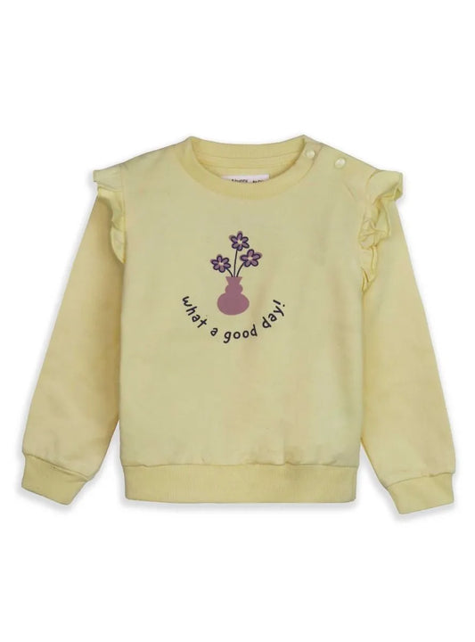 Baby Girls Yellow Pullover Sweatshirt