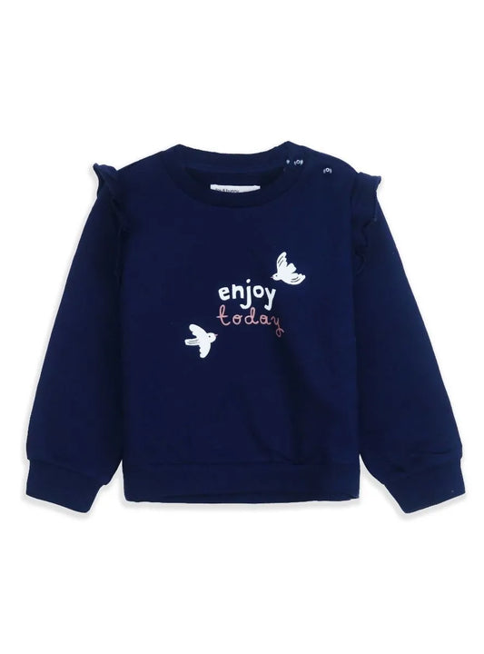 Baby Girls Navy Pullover Sweatshirt