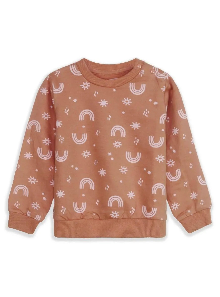 Baby Girls Light Orange Pullover Sweatshirt