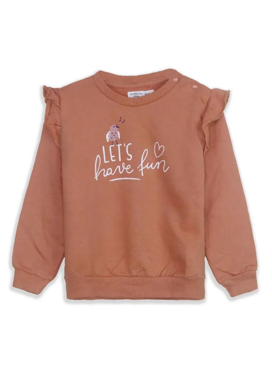 Baby Girls Brown Pullover Sweatshirt