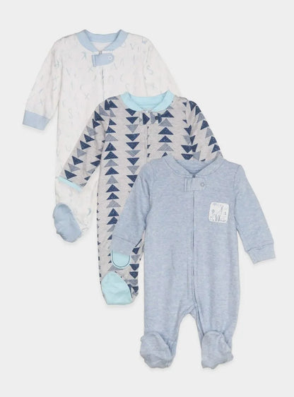 Baby 3 pack Sleepsuits Hanger Packed