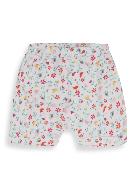 Baby Girls Whit AOP Knit Shorts