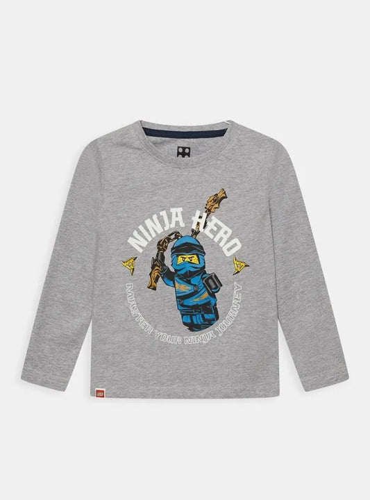 Boys Long Sleeve T Shirt Grey Melange