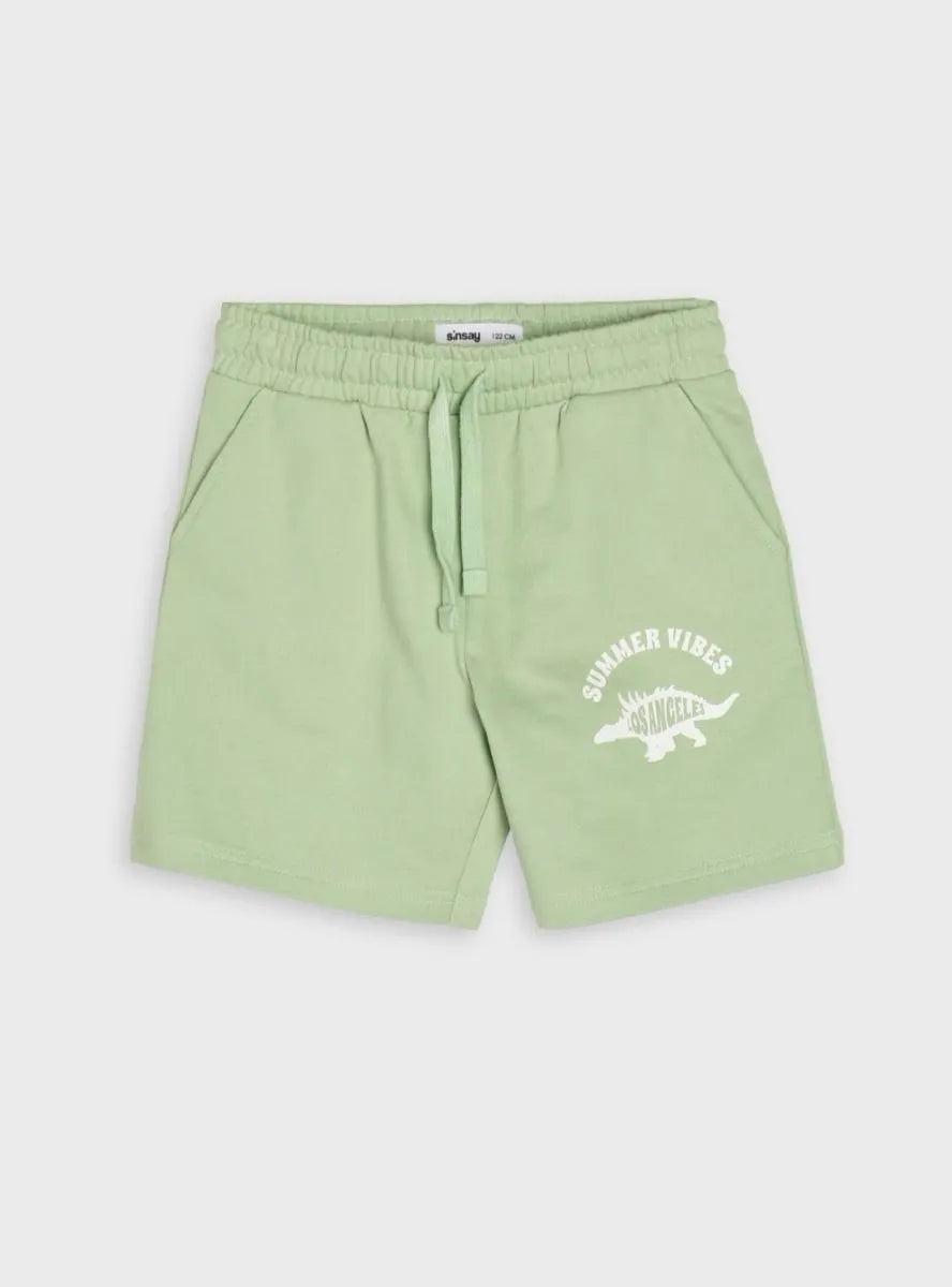 Boys French Terry Knit Shorts Pista Green