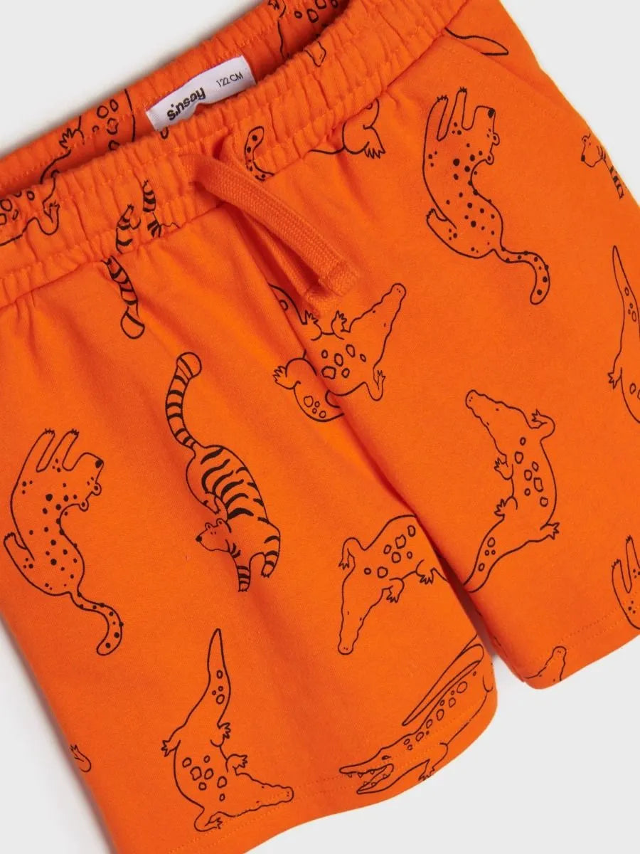 Boys French Terry Knit Shorts Orange