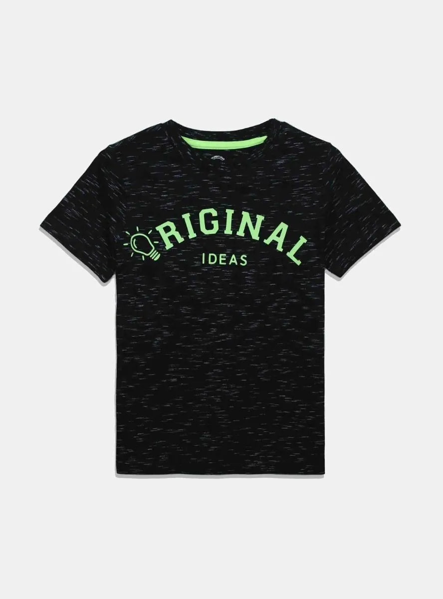 Boys Black Slub T Shirt